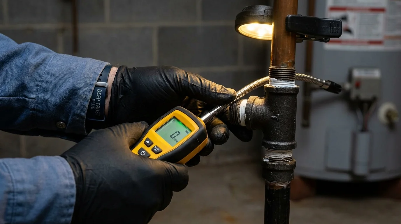 Gas leak detection with electronic sniffer by Johns Plumbing LLC in Yuma